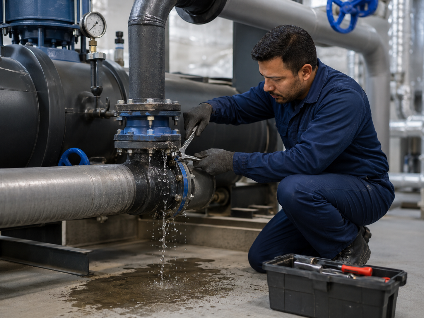 فحص وإصلاح تسريب المياه في الشيلر - Water Leakage Repair